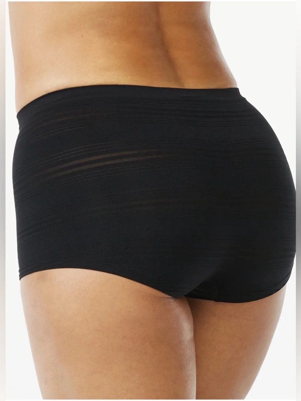 Joyspun Women's Sheer Stripe Seamless Boyshort Panties, 3-Pack - Picture 3 of 4